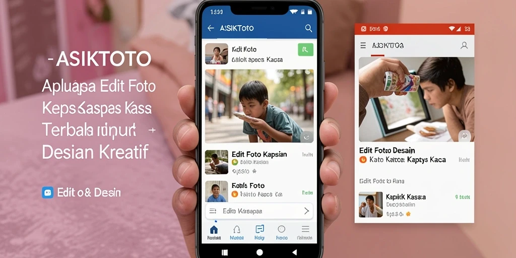 Antarmuka ASIKTOTO dengan fitur Edit Foto Kertas Kaca yang menarik.