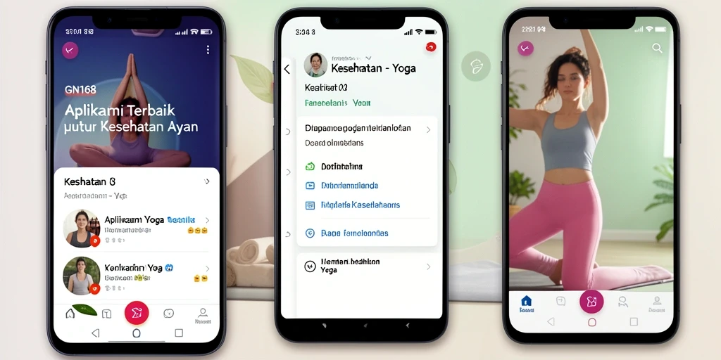Tampilan antarmuka GN168 yang sederhana dan menarik untuk latihan Yoga.