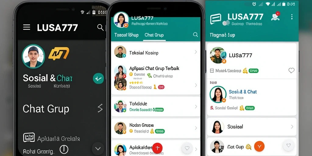 Screenshot LUSA777 menampilkan tampilan Grup Chat yang dinamis dan interaktif.