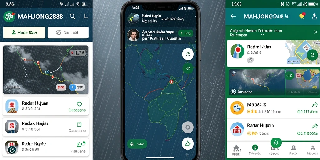 Screenshot MAHJONG288 menampilkan antarmuka Radar Hujan yang informatif.