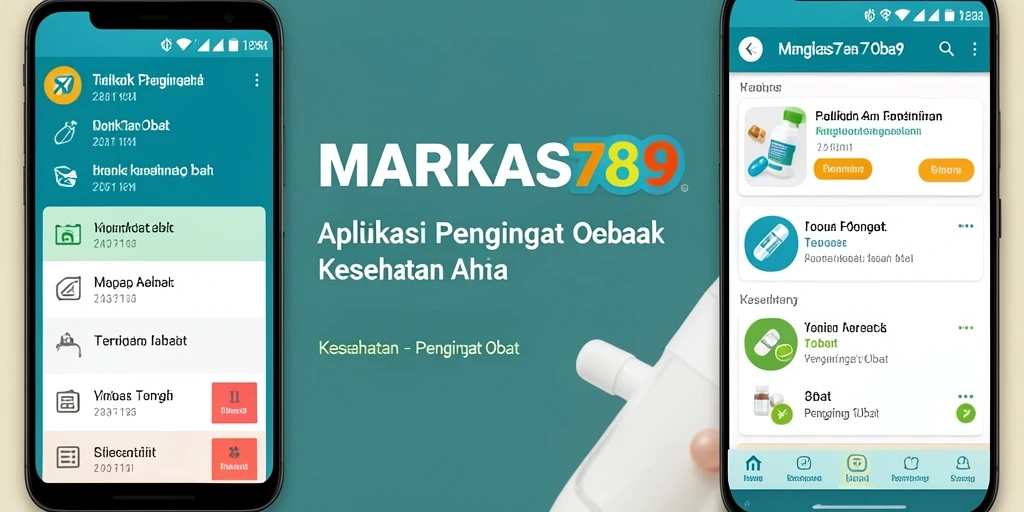Tampilan antarmuka aplikasi Pengingat Obat MARKAS789 yang user-friendly.
