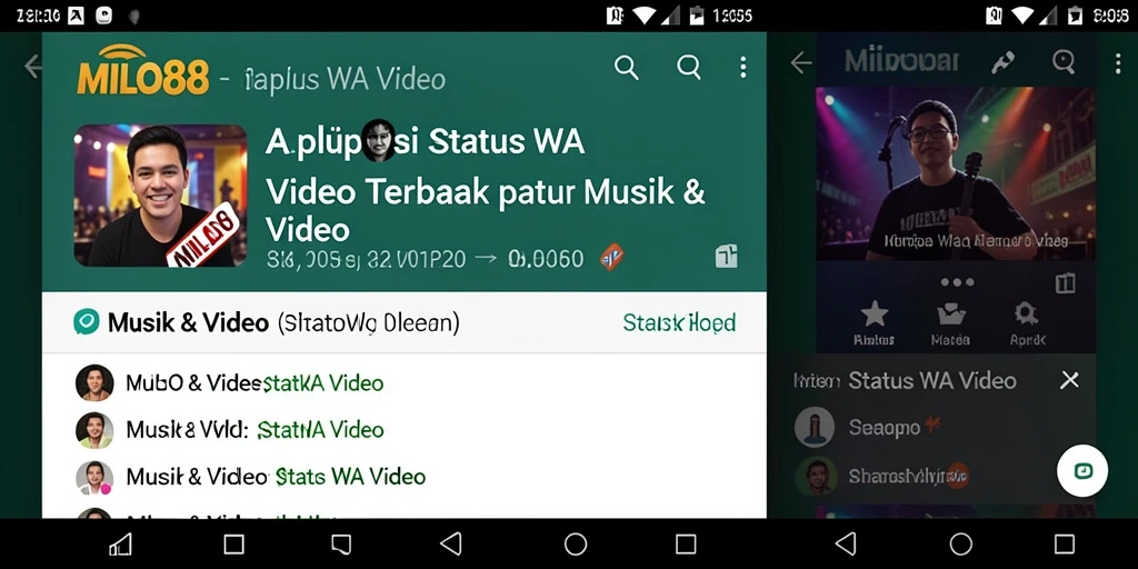 Antarmuka aplikasi MILO88 untuk status video yang menarik dan mudah digunakan.