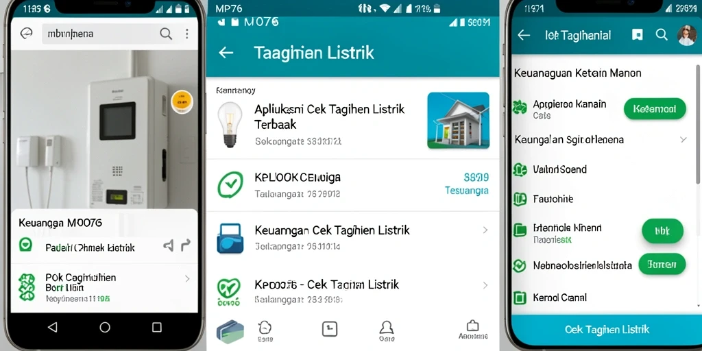 Antarmuka MPO76 yang sederhana dan fungsional untuk cek tagihan listrik.