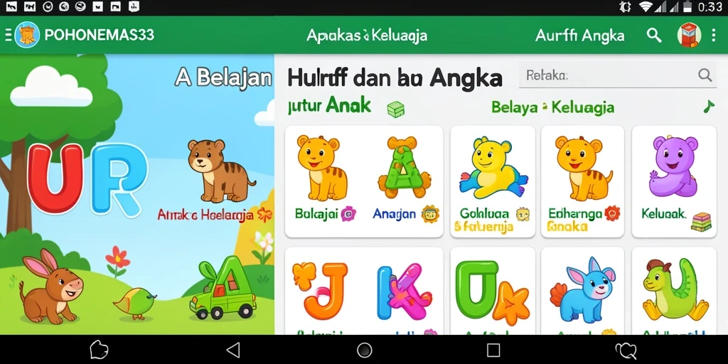Tampilan antarmuka PEHONEMAS33 yang interaktif dan edukatif.
