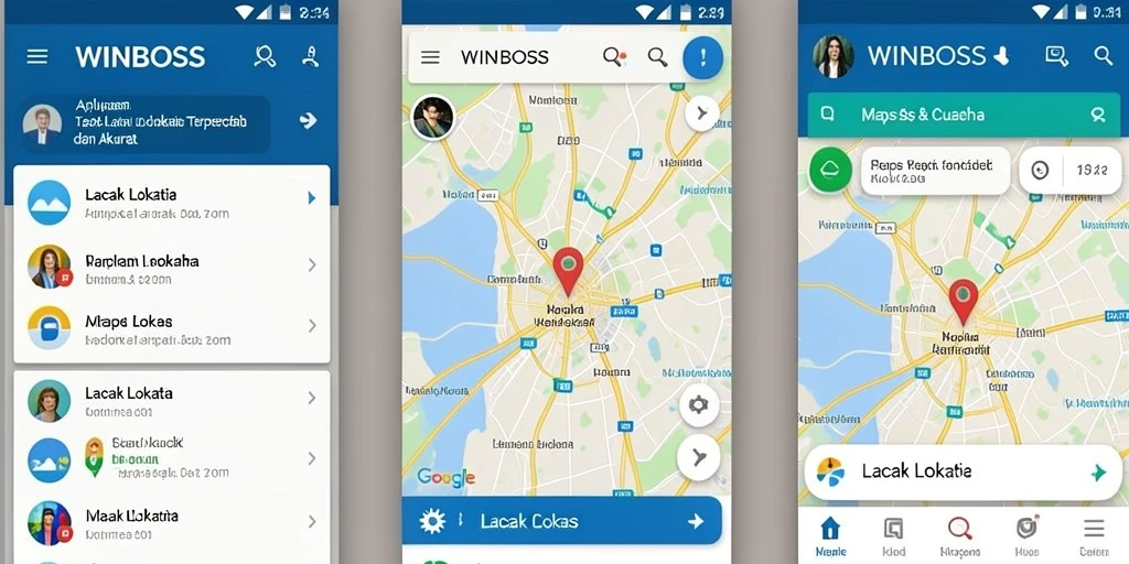 Screenshot WINBOSS menampilkan fitur pelacakan lokasi yang jelas dan informatif.