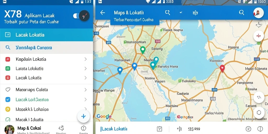Tampilan antarmuka aplikasi X78 dengan fitur Lacak Lokasi yang intuitif.