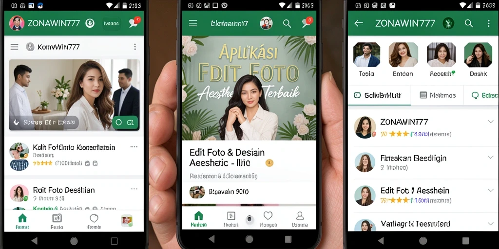 Tampilan antarmuka ZONAWIN777 yang elegan dan fungsional untuk edit foto aesthetic.